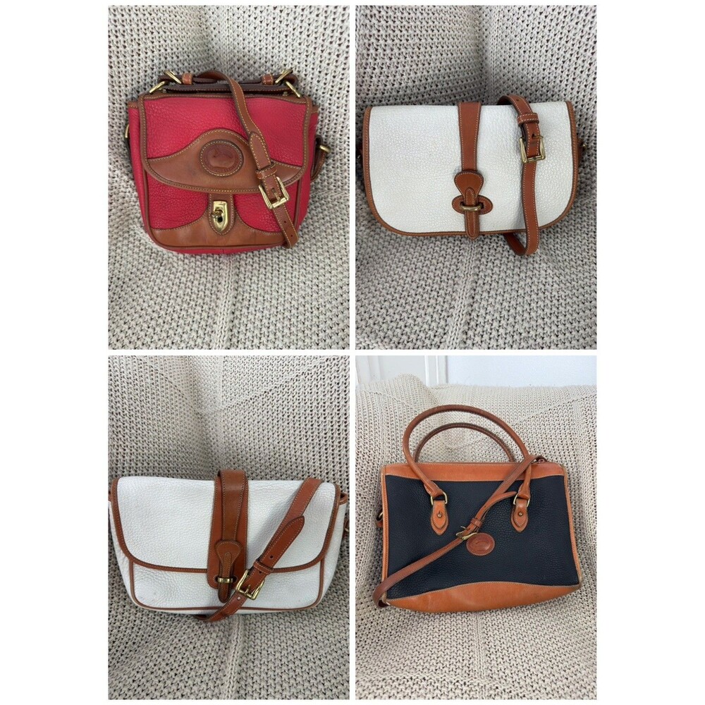 Lot (4) VTG Dooney Bourke AWL All Weather Leather Bags Rehab Craft As-Is